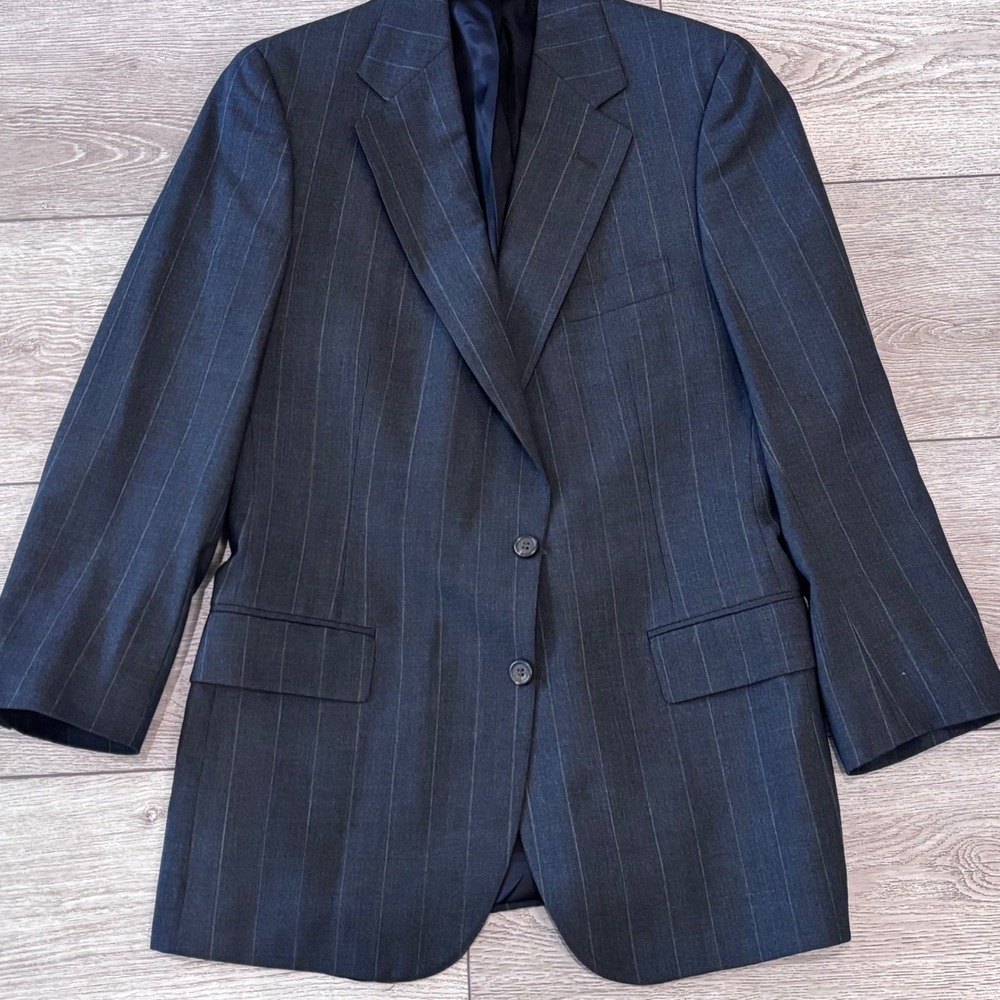 Polo University Club Ralph Lauren Blazer Mens 42R Gray Pinstripe Wool Jacket